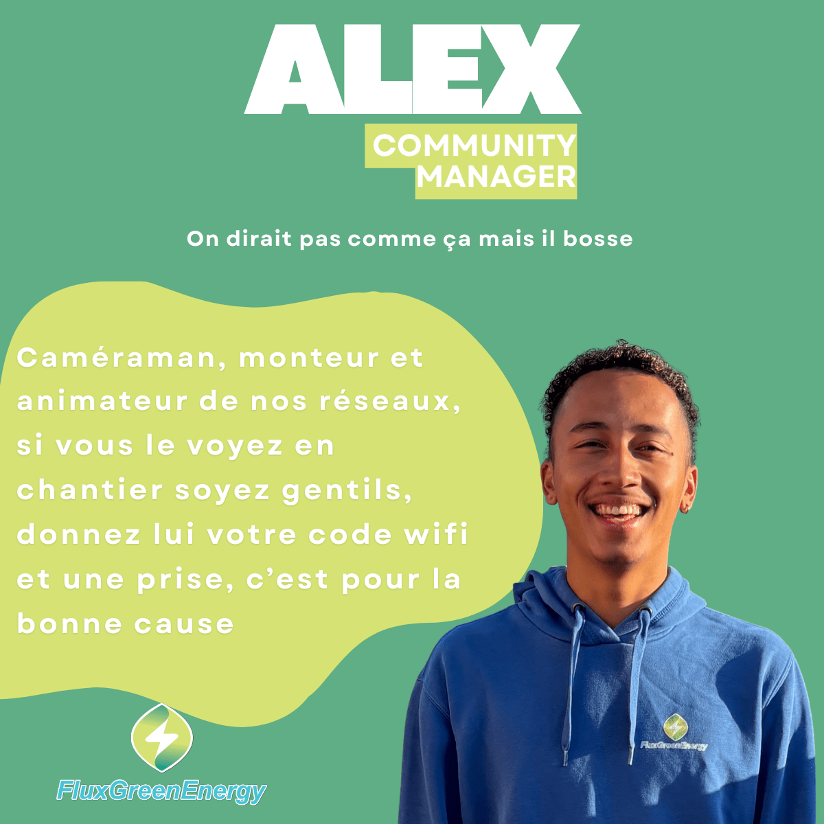 Alex Community manager flux green energy